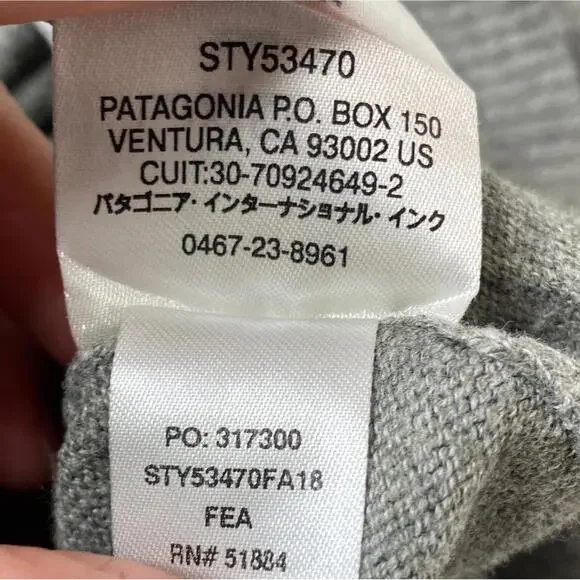 Patagonia Worn Wear Sweater Grey Organic Cotton, Woman’s, Size Small - Picture 11 of 11